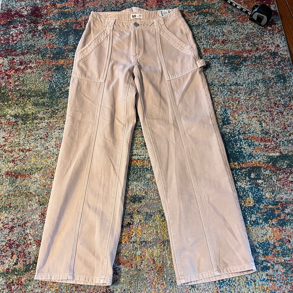 Women’s Kohls Low Rise Carpenter Jeans size 9 NWT Light Pink